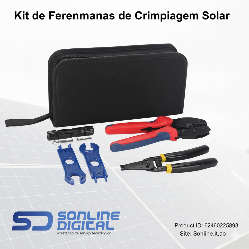Kit Profissional de Ferramentas para Energia Solar (Crimpar, Cortar e Descascar)